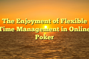 The Enjoyment of Flexible Time Management in Online Poker