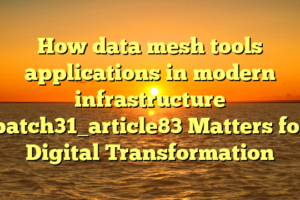 How data mesh tools applications in modern infrastructure batch31_article83 Matters for Digital Transformation
